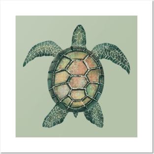 Awesome sea turtle Posters and Art